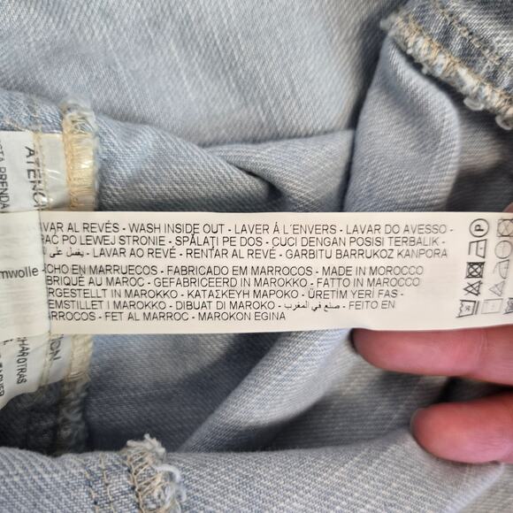 Zara Jean Maxi Skirt XL Light Blue Denim Pockets Zip Closure Minimalist Casual - Picture 10 of 14